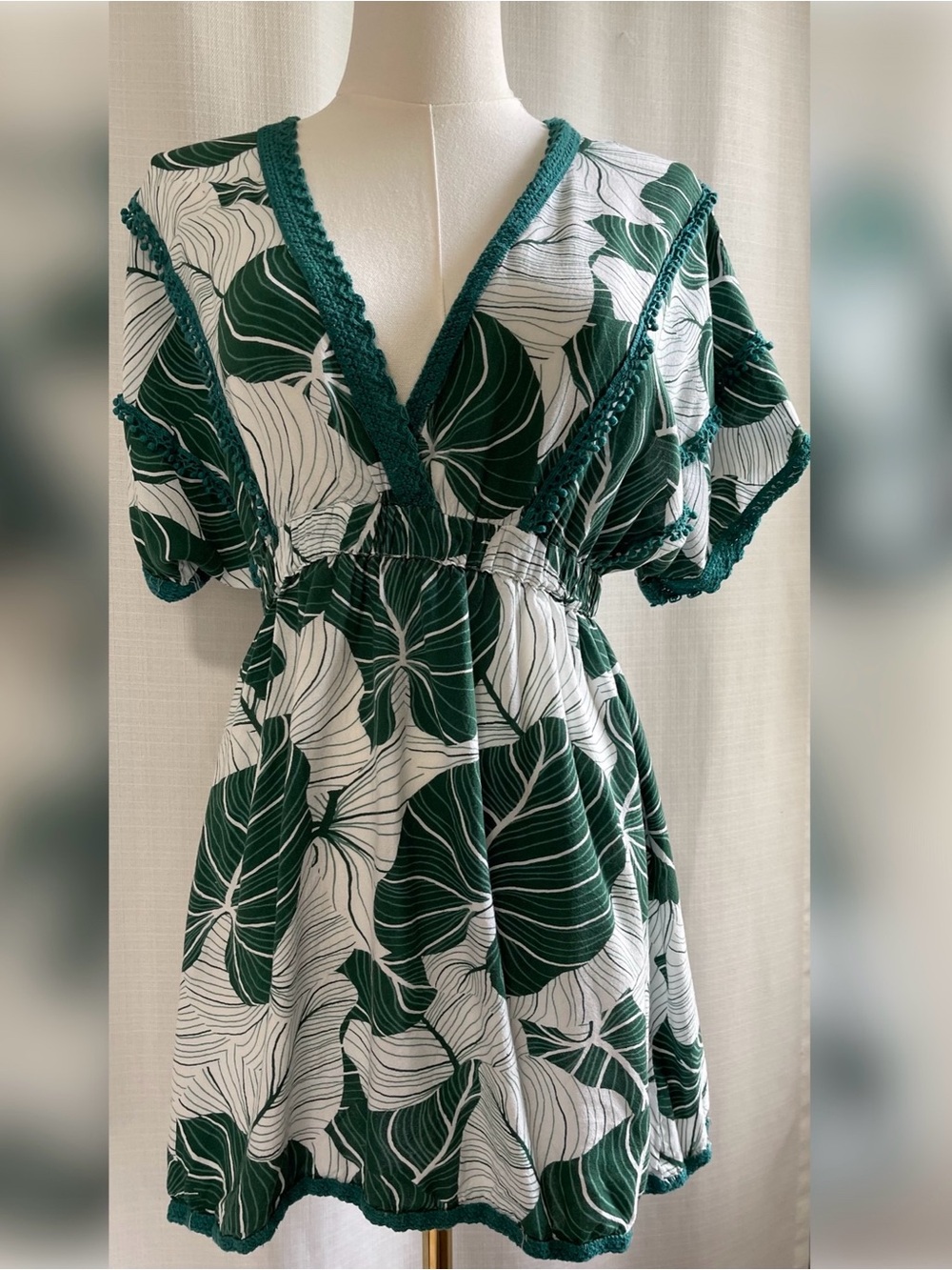 BOHO TROPICAL VACATION America & Beyond Palm Leaf Dress Medium M - Picture 8 of 11